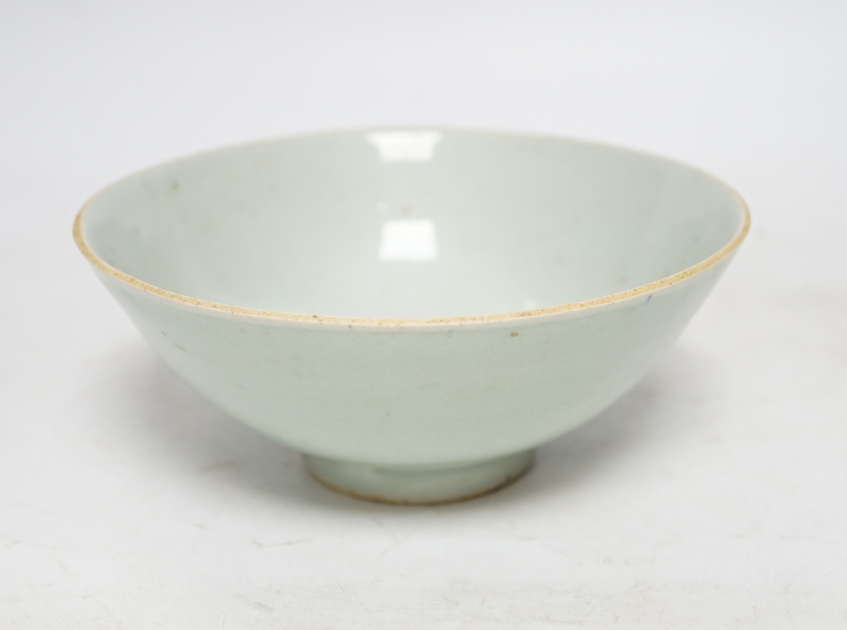 A Chinese celadon glazed bowl, 19th century, 16.5cm. Condition - good